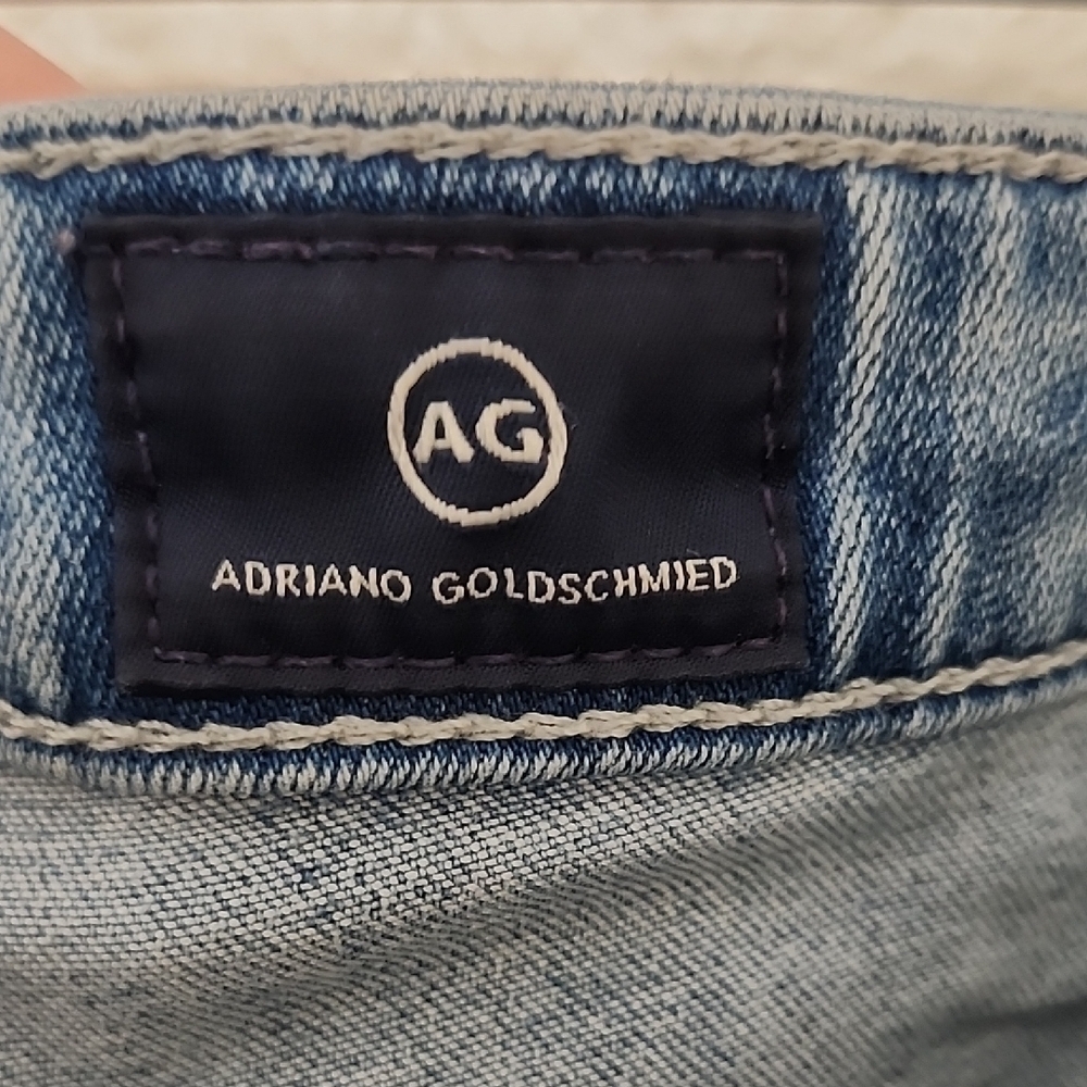 Ag Adriano Goldschmied Blue Skinny Jeans with Distressed Detailing - Picture 2 of 10